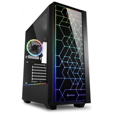 CAJA ATX SHARKOON RGB LIT 100 NEGRO 2VENTX120MM 2XUSB3 NEGRO