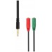 CABLE ADAPTADOR AISENS AUDIO JACK 3.5 4P/M-2XJACK 3.5 3P/H 20CM