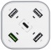 CARGADOR 48W AISENS 5 PUERTOS 3xUSB-A 1xUSB-C 1xUSB QC3.0 BLANCO