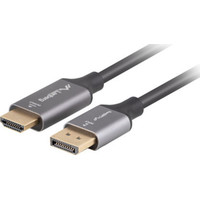 CABLE LANBERG DISPLAYPORT A HDMI 4K MACHO/MACHO 1.8M NEGRO -PLATA-8DI CABLE LANBERG DISPLAYPORT A HDMI 4K MACHO/MACHO 1.8M NEGRO -PLATA