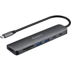 DOCKING EWENT EW1152 USB-C 7EN1 HDMI USB-C 2XUSB-A LECTOR SD MICROSD