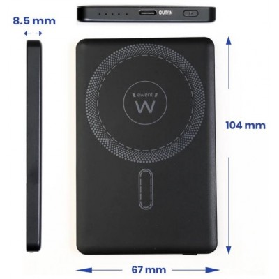 POWER BANK EWENT ULTRASLIM MAGSAFE 5000 MAH PD 20W 1XUSB-C