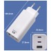 CARGADOR MOVIL EWENT CARGA RAPIDA PUERTOS 2 USB-C Y 1 USB-A 65W BLANCO