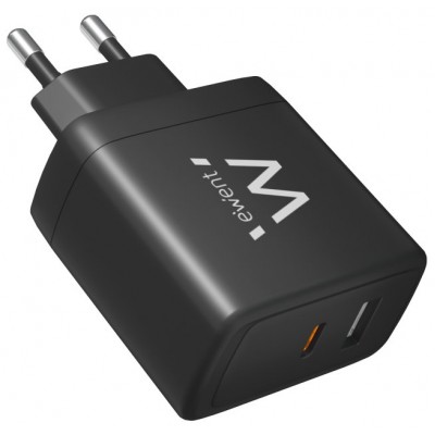 CARGADOR MOVIL RAPIDO EWENT 2PUERTOS (USB-C/A) 65W