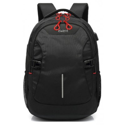 MOCHILA EWENT PARA PORTATIL 15.6"" NEGRA CON CONEXION USB