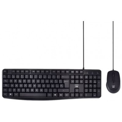 CONJUNTO USB TECLADO RATON EWENT ESPAÑOL ESCRITURA SILENCIOSA