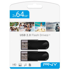 MEMORIA USB 2.0 PNY 2x64GB ATTACHE 4 TWIN PACK NEGRO-DI2 MEMORIA USB 2.0 PNY 2x64GB ATTACHE 4 TWIN PACK NEGRO