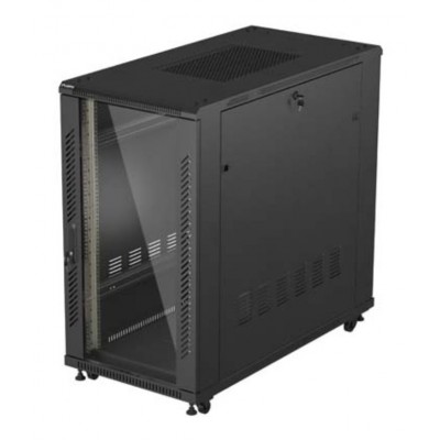ARMARIO LANBERG RACK 19" 22U 600X1200 FLAT PACK PUERTA CRISTAL NEGRO