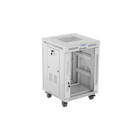 ARMARIO LANBERG RACK 19" 15U 600X600 FLAT PACK GRIS PUERTA DE CRISTAL CON LCD