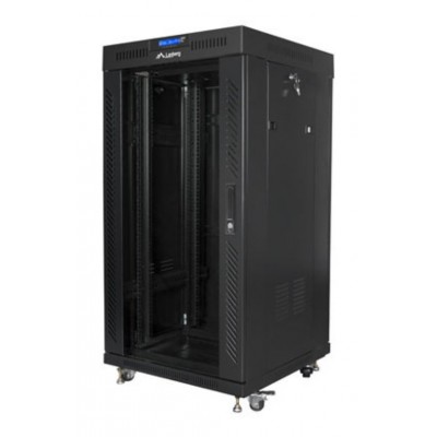 ARMARIO RACK LANBERG 22U 600X600 FLAT PACK PUERTA CRISTAL CON LCD NEGRO