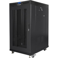 ARMARIO LANBERG RACK 19" 22U 800X1000 FLAT PACK PUERTA PERFORADA CON LCD NEGRO