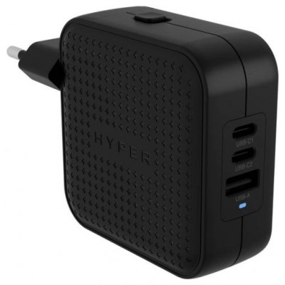 HYPERÂ® HYPERJUICEÂ® 70W USB-C GAN TRAVEL CHARGER (3C+1A) - BLACK