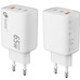 LEOTEC CARGADOR 65W GAN ULTRA SLIM 2 USB C PD+1 USB A BLANCO (APPLE Y SAMSUNG)