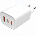 LEOTEC CARGADOR 65W GAN ULTRA SLIM 2 USB C PD+1 USB A BLANCO (APPLE Y SAMSUNG)