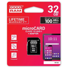 MICRO SD GOODRAM 32GB C10 UHS-I CON ADAPTADOR-DI1 MICRO SD GOODRAM 32GB C10 UHS-I CON ADAPTADOR