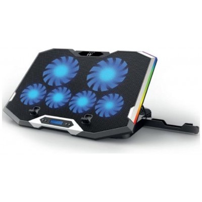SOPORTE EWENT PARA PORTATIL GAMING 6 SILENT FAN-SPEED LED RGB HASTA 15.6"