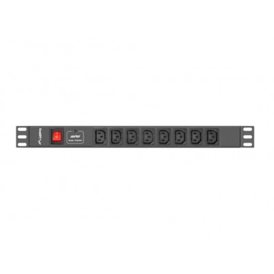 REGLETA LANBERG 1U 16A RACK 19 8X SOCKET IEC C13 NEGRO 2M
