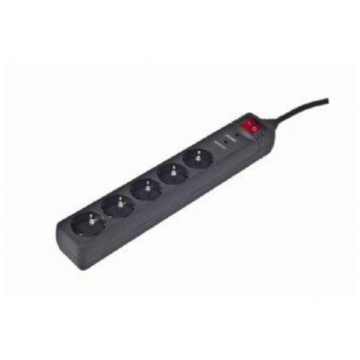 PROTECTOR CONTRA SOBRETENSIONES GEMBIRD 5 ENCHUFES 4,5 M NEGRO